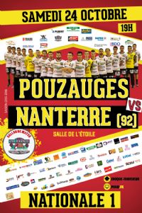 N1M Handball - Pouzauges reçoit Nanterre (92). Le samedi 24 octobre 2015 à POUZAUGES. Vendee.  19H00